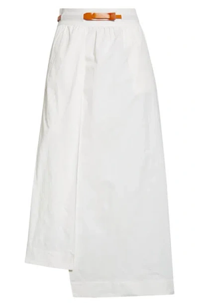 Reiss Niara Belted Asymmetric Stretch Poplin Shirt In Ivory