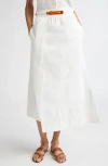 Reiss Niara Belted Asymmetric Stretch Poplin Shirt In White