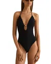 Reiss Nicole Whipstitch One Piece Swimsuit In Black