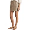 Reiss Nikita Whipstitch Linen Miniskirt In Brown