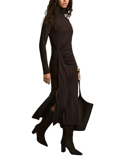 Reiss Nile Wool Jersey Midi Dress In Brown