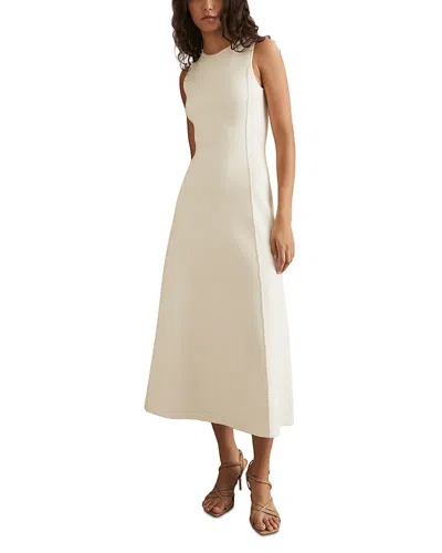Reiss Nilo Seamed Knit Dress In Ivory