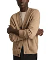 Reiss Nimbus Wool & Nylon Seam Detail Regular Fit Cardigan In Camel Brown