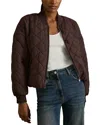 Reiss Burgundy Print Quilted Printed Bomber Jacket In Burgundy