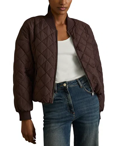 Reiss Nina Bomber Jacket In Burgundy