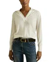 Reiss Womens Ivory Nina Collared Wool Cricket Jumper In Ivory