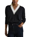 Reiss Nina Cricket Sweater In Navy/white