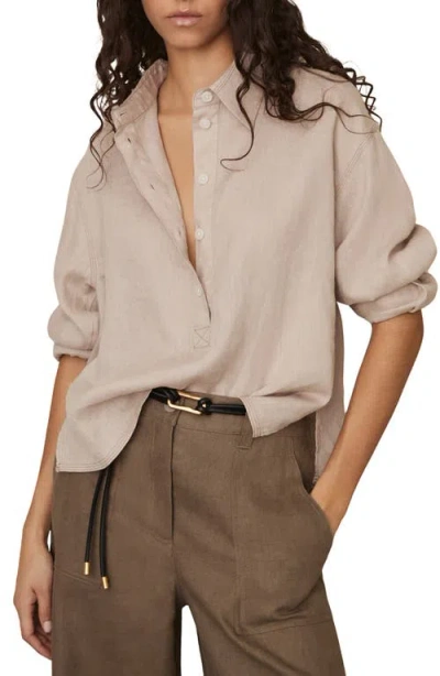 REISS REISS NINA LINEN POPOVER SHIRT