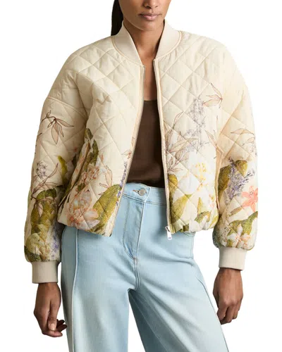 Reiss Nina Print Printed Bomber Jacket In Neutral