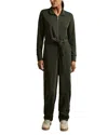 Reiss Khaki Belted Loopback-jersey Jumpsuit In Khaki