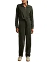 Reiss Khaki Belted Loopback-jersey Jumpsuit In Green