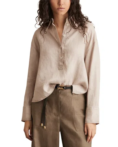 Reiss Nina-overhead Linen Shirt In Neutral