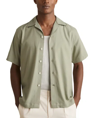 Reiss Nitus Herringbone Cuba Shirt In Green