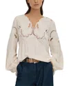 Reiss Cream Lace Cut-out Blouse In White