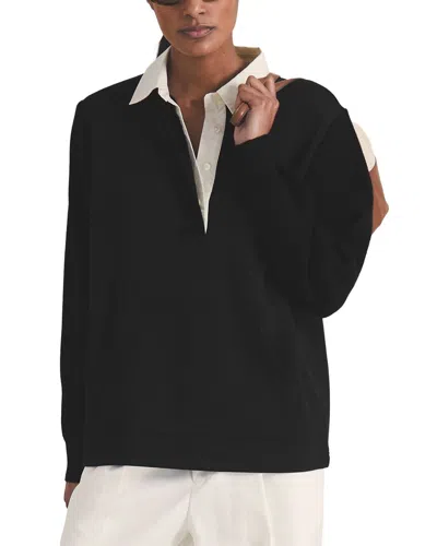 Reiss Noa-open Collar Polo In Black