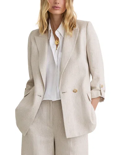 Reiss Nolah Textured Blazer In Neutral
