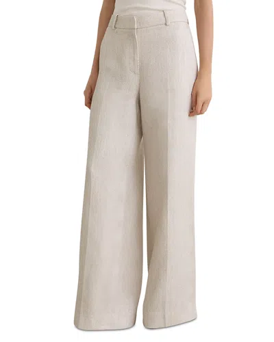 Reiss Nolah Wide Leg Pants In Neutral