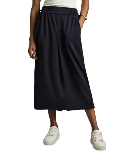 Reiss Nora Ruched Jersey Midi Skirt In Navy
