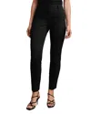 Reiss Black Petite Pintuck Tapered Trousers In Black