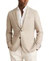 Reiss Mens Stack Single-breasted Wool-blend Blazer Oatmeal In Oatmeal