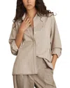 Reiss Womens Nova Long-sleeved Stretch-woven Shirt Neutral In Neutral