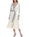 Reiss Nyla Side Stripe Tie Front Dress In White