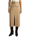 Reiss Camel Cargo Pencil Skirt With Cotton In Camel