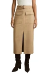 Reiss Camel Cargo Pencil Skirt With Cotton In Camel