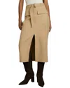 Reiss Camel Cargo Pencil Skirt With Cotton In Brown