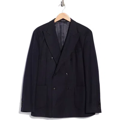 Reiss Oasis Double Breasted Wool Blend Sport Coat In Black