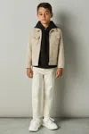 Reiss Oatmeal 3-9 Yrs Wool-blend Melton Trucker Jacket