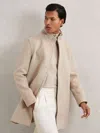 Reiss Oatmeal Brown Wool-blend Gilet-insert Coat