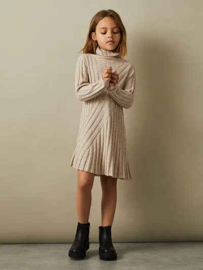 Reiss Oatmeal Cady 4-9 Yrs Knitted Roll Neck Dress