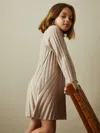 Reiss Oatmeal Cady 9-13 Yrs Knitted Roll Neck Dress In White
