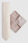 Reiss Oatmeal Ceremony Gift Set Tie And Pocket Square Gift Set In Oatmeal