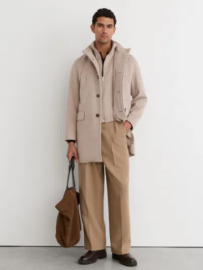 Reiss Oatmeal Coat In Neutral