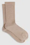 Reiss Oatmeal Cotton Blend Ribbed Loafer Socks