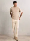 Reiss Oatmeal Cotton Garment-dyed Oversize T-shirt In Neutral
