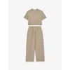 Reiss Oatmeal Finley Relaxed-fit Stretch-jersey Lounge Set 9-13 In Brown