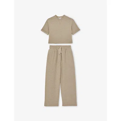REISS OATMEAL FINLEY RELAXED-FIT STRETCH-JERSEY LOUNGE SET 3