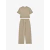 Reiss Oatmeal Finley Relaxed-fit Stretch-jersey Lounge Set 9-13 In Brown