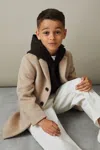 Reiss Oatmeal Senior Single Breasted Overcoat