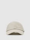 Reiss Oatmeal Herringbone Cap With Wool In White