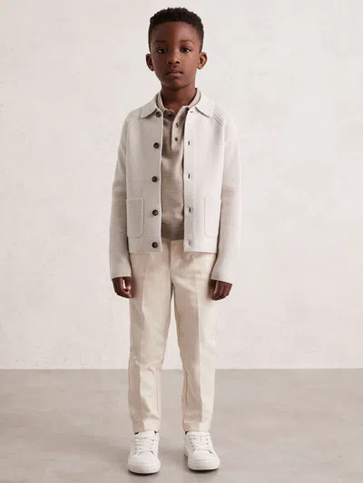 REISS OATMEAL MELANGE CARDIGAN
