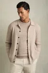 Reiss Oatmeal Melange Fine-ribbed Button-through Cardigan