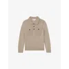 Reiss Oatmeal Melange Rectory Half-button Knitted Polo 3-9 In Neutral