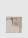 Reiss Oatmeal Melange Silk Reversible Pocket Square In Brown