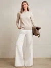 Reiss Oatmeal Neutral Wool-blend Open-stitch Jumper With Cashmere