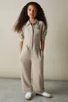 Reiss Oatmeal 4-9 Yrs Jersey Mélange Drawstring Boilersuit In Neutral