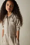 Reiss Oatmeal 9-13 Yrs Jersey Mélange Drawstring Boilersuit In Oatmeal